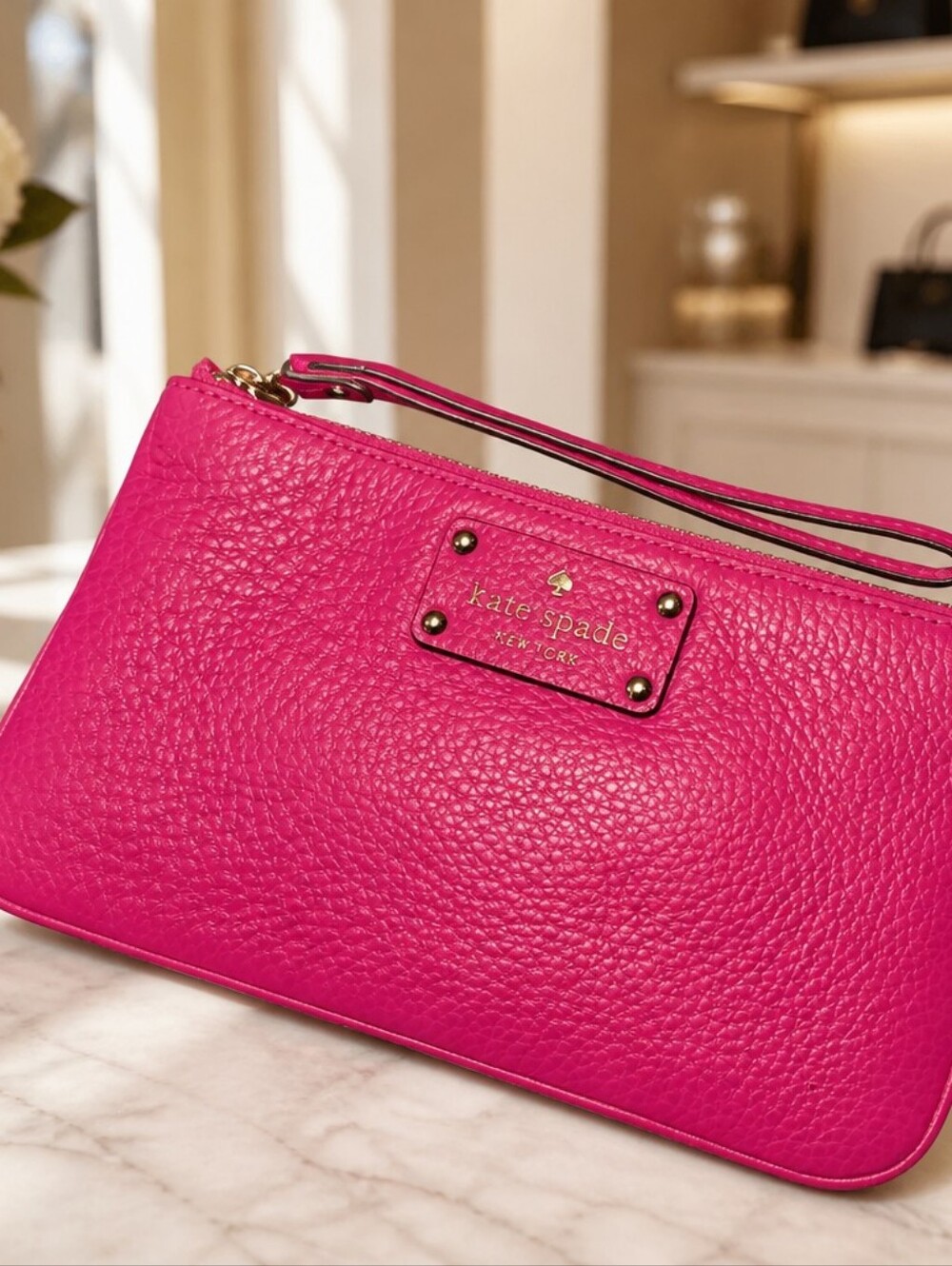 Kate Spade Pink Leather Wristlet